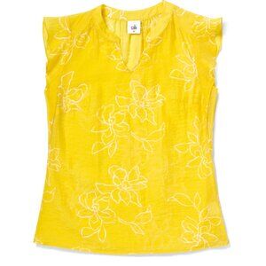 Cabi Savanna Yellow Sleeveless Top Style 6599 Size M